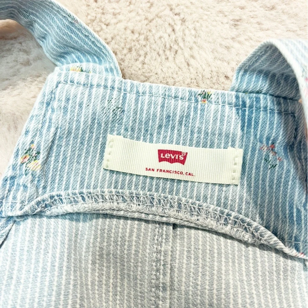 LEVI’S Little Girl’s Denim Skirt Overalls Striped, floral, Embroidered - Picture 4 of 6
